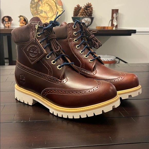 Timberland 6” Premium Brogue Boots Limited Edition Brown new Mens Size 9